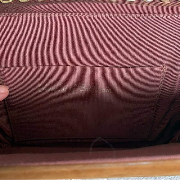 VINTAGE FRENCHY OF CALIFORNIA BROWN SUEDE ENVELOPE  PURSE WITH GOLD CHAIN - Picture 5 of 7